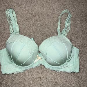light green/mint wired push up bra